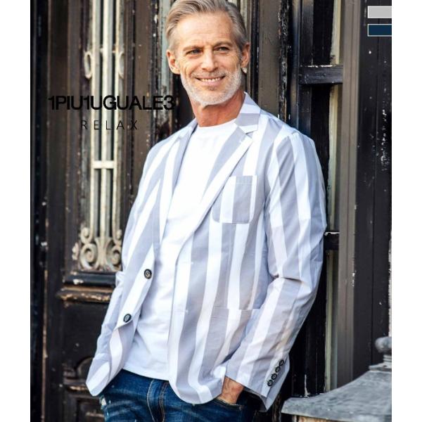 SALE セール 1PIU1UGUALE3 RELAX ウノピゥウノウグァーレトレ ストライプジャケ...