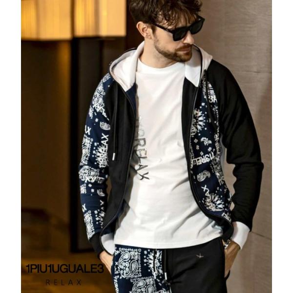 1PIU1UGUALE3 RELAX ウノピゥウノウグァーレトレ リラックス ブロッキングペイズリー...