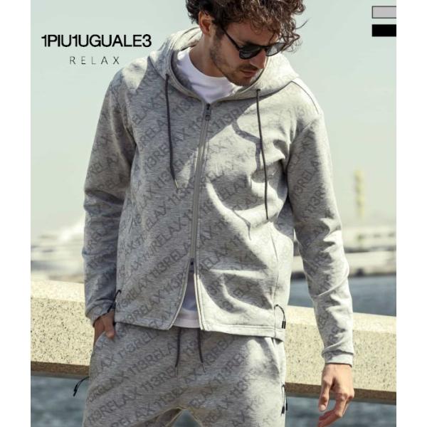 1PIU1UGUALE3 RELAX ウノピゥウノウグァーレトレ リラックス 総柄ロゴストレッチパー...