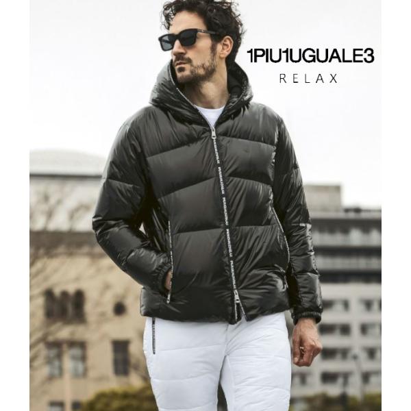 1PIU1UGUALE3 RELAX ウノピゥウノウグァーレトレ リラックス ジップロゴダウンジャケ...