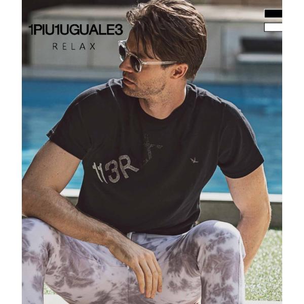 1PIU1UGUALE3 RELAX ウノピゥウノウグァーレトレ グラデーションロゴ半袖Tシャツ カ...