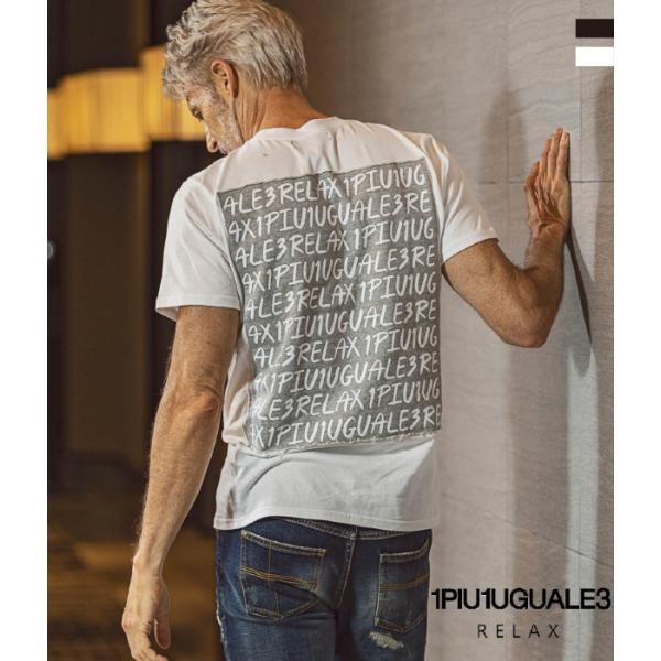 1PIU1UGUALE3 RELAX ウノピゥウノウグァーレトレ　総柄バックプリント半袖Tシャツ 春...