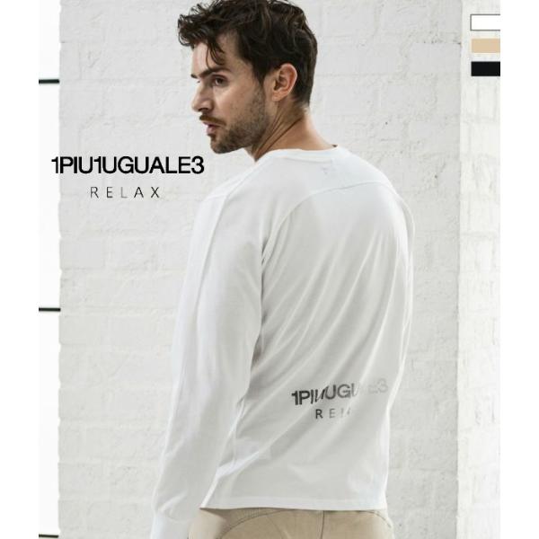 1PIU1UGUALE3 RELAX ウノピゥウノウグァーレトレ リラックス ラインストーンロゴTシ...