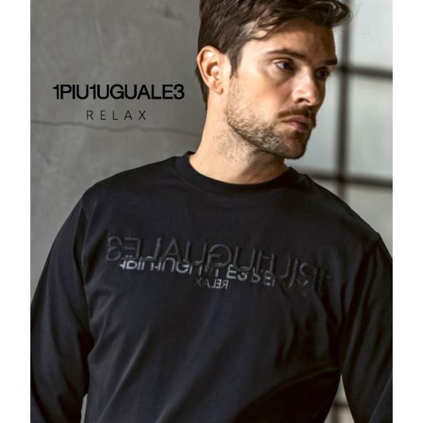 1PIU1UGUALE3 RELAX ウノピゥウノウグァーレトレ リラックス リバーシングロゴTシャ...