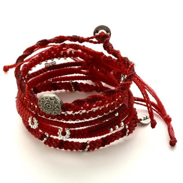 wakami ワカミ アースブレスレット 7本セット 7ストランド 日本限定モデル レッド ブランド...