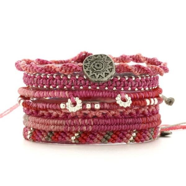 wakami ワカミ ブランド アースブレスレット 7ストランド 日本限定モデル ピンク メンズ レ...