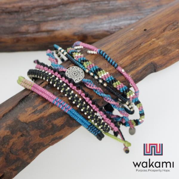 wakami ワカミ Earth Bracelet Mix ブレスレット 7本1セット メンズ レデ...