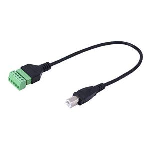 SinLoon USB 2.0 Type-Bオス - 90度5ピンネジターミナルプリンタケーブルバラン無はんだコンバータアダプタ延長ケーブル