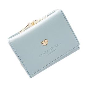 Kingsie レディースミニ財布 がま口 三つ折り短財布 ウォレット コンパクト 可愛い ハート カードいれ 小銭入れ