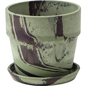 ポッシュリビング アーバンプランツポット マーブル ピスタチオ×カカオ Φ13.5×H12.5cm 81027