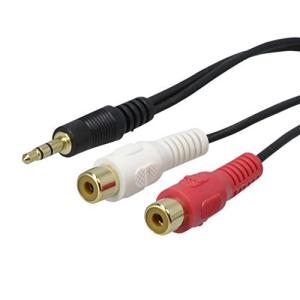 アクロス RCAケーブル AUDIO変換ケーブル 3m ステレオミニプラグ3.5mm-RCAジャック×2 AVC137