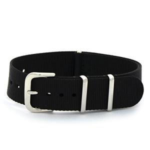 CASSISナイロン時計バンド TYPE NATO タイプナトー 18mm ブラック 交換用工具付き #141.601S019018