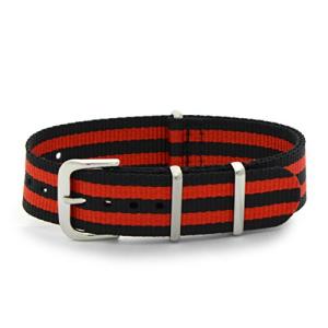 CASSISナイロン時計バンド TYPE NATO タイプナトー 18mm ブラックxレッド 交換用工具付き #141.601S183018