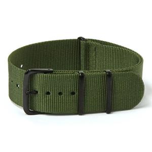 CASSIS ナイロン 時計ベルト TYPE NATO IP タイプナトーアイピー 22mm ブラック グリーン 交換用工具付き #141.601B072022