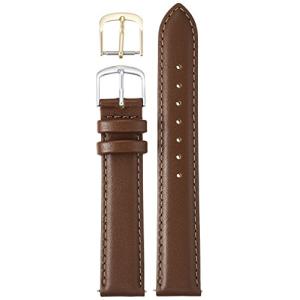 CREPHA 時計ベルト 17mm 革 カーフ 抗菌 防臭仕上 尾錠 工具付き ブラウン M5-17