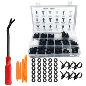 RANMO 自動車用リベット クリップ 415PCS 18種類 ナイロン バンパー ファスナー フェンダー 固定用 押し込み式トリ