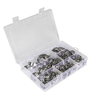 PENGLIN 60個入り ホースバンド ホースクランプ ステンレス鋼 調整可能 ステンレスバンド 7サイズ 8〜38mm対応可