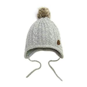 Yokeeyo ニット帽 毛糸 肌さわりよく 耳保護 ふわふわ 赤ちゃん キッズ 帽子 女の子 男の子 秋冬 防寒保温 ポンポン 無地 フリースウール厚さ