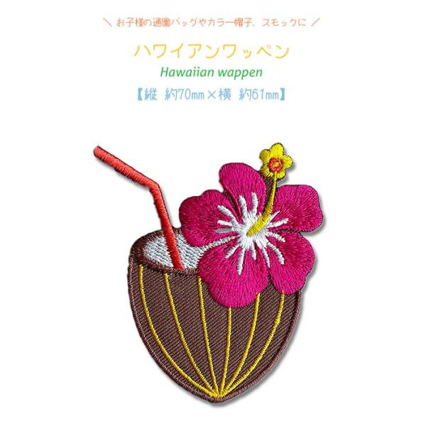 どれでも5枚以上でメール便送料無料！アイロンで簡単貼り付け♪【ワッペン市場】ワッペン ハワイアン コ...