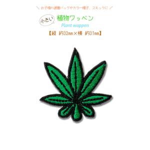 どれでも5枚以上でメール便送料無料！アイロンで簡単貼り付け♪【ワッペン市場】ワッペン 小さい お花 リーフ 葉っぱ 葉 マリファナの葉 大麻 ヘンプ 麻 植物
