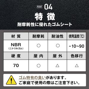 ゴムシート 粘着付き 防振 緩衝材 2mm厚 ...の詳細画像5