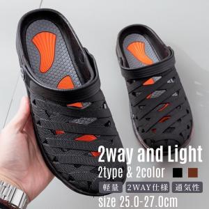 サンダル メンズ 2WAY PUレザー クロッ...の詳細画像3