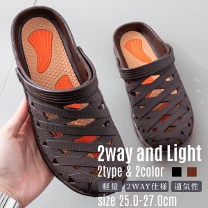 サンダル メンズ 2WAY PUレザー クロッ...の詳細画像4