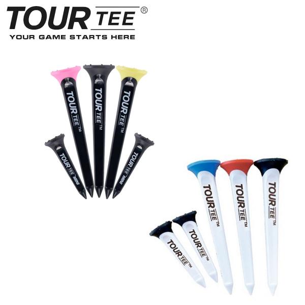 ゴルフティー TOUR TEE COMBO 80mm＆40mm 5本セット 耐久性抜群 ゴムカップ仕...