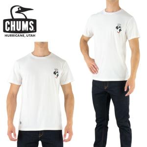 CHUMS CH01-1233 チャムス 半袖 Tシャツ ホワイト チャムスロゴTシャツ ロゴTEE ブービーロゴ