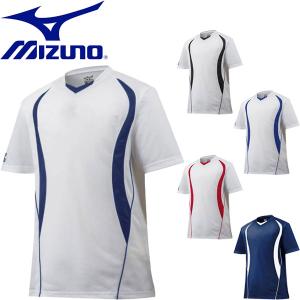 ◆◆送料無料 メール便発送 ＜ミズノ＞ MIZUNO メンズ ベースボールシャツ(V首/デザイン切替) 野球 12JC5L10｜upstairs