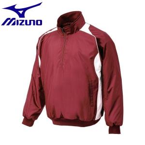 ◆◆ ＜ミズノ＞ MIZUNO ハーフZIPジャケット／長袖 12JE4V40 (63：エンジ×ホワイト)｜upstairs