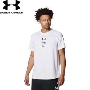 ◆◆送料無料 メール便発送 ＜アンダーアーマー＞ UNDER ARMOUR UAテック ロゴ ショートスリーブTシャツ(バスケットボール/MEN) 1384722 (White/Black(100))｜upstairs