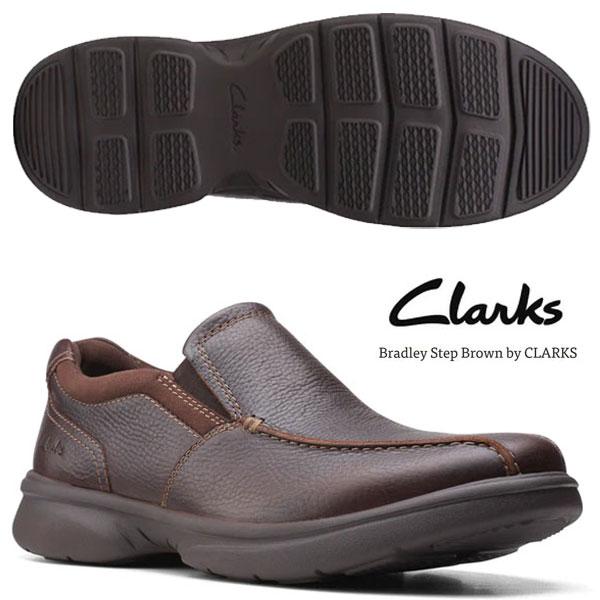 即納可☆【Clarks】クラークス Bradley Step 本革靴 軽量  Brown Tumbl...