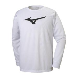 ◆◆送料無料 メール便発送 ＜ミズノ＞ MIZUNO Tシャツ(長袖)[ジュニア] 32MA9145_j (01：ホワイト×ブラック)｜upstairs