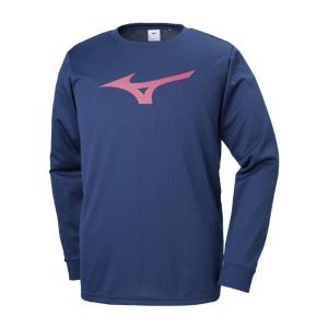 ◆◆送料無料 メール便発送 ＜ミズノ＞ MIZUNO Tシャツ(長袖)[ジュニア] 32MA9145_j (14：ドレスネイビー×マゼンタ)｜upstairs