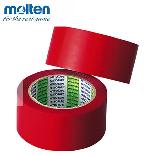 即納可★【molten】モルテン ポリラインテープ 赤 50mm×50m×2巻 直線用 伸びないライ...