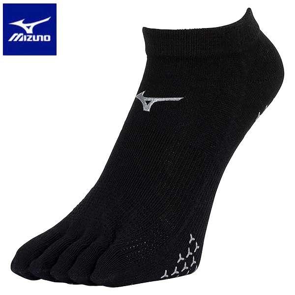 ◆◆送料無料 メール便発送 ＜ミズノ＞ MIZUNO 5本指ソックス（アンクル・滑り止め付）(ユニセ...