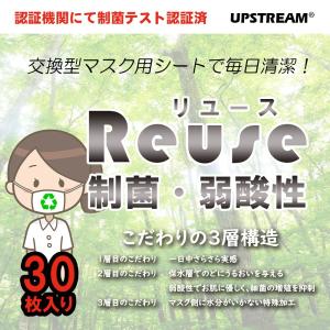 マスクフィルター[日本製] 粘着パッチ付マスク用とりかえシート REUSE リユース 制菌・弱酸性で肌に優しい 30枚入り 3層 手作りマスクや洗えるマスクにも