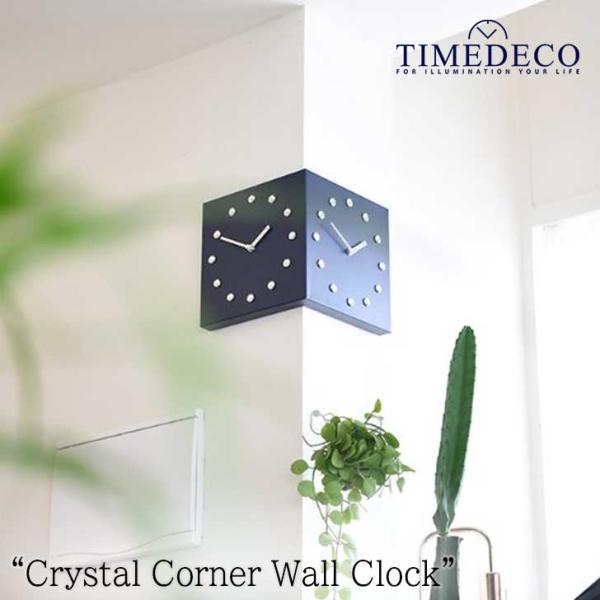 タイムデコ 両面 掛け時計 TIMEDECO 正規販売店 Crystal Corner Wall C...