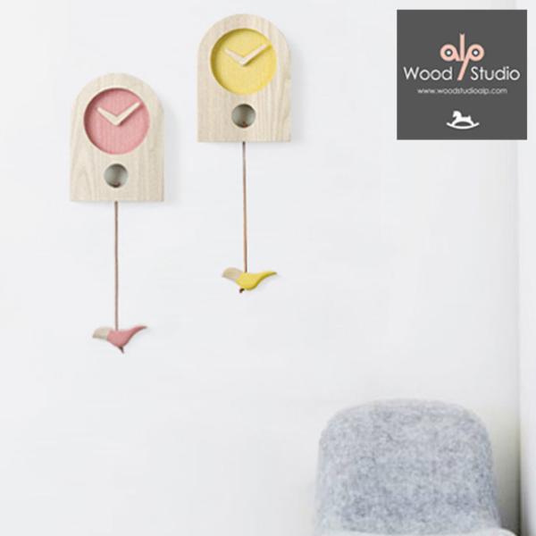 ウッドスタジオアルプ 掛け時計 正規販売店 WOOD STUDIO ALP ROUND BIRDHO...