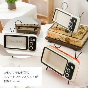 レトロ TV型 スマホスタンド スマートフォン...の詳細画像1