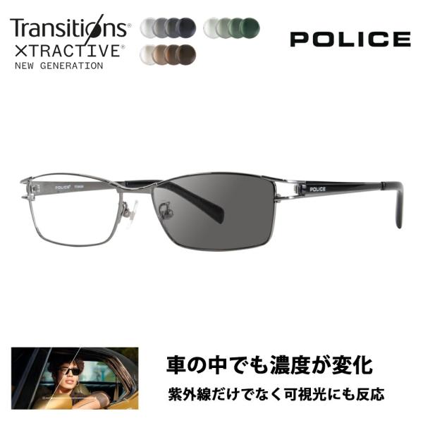 ポリス メガネフレーム サングラス 調光レンズセット POLICE VPL173J 568X 54 ...