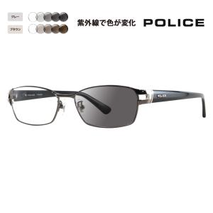 ポリス メガネフレーム サングラス 調光レンズセット POLICE VPLA99J 0568 55 スクエア フルリム メタル チタン 眼鏡 伊達メガネ｜ワッツアップ