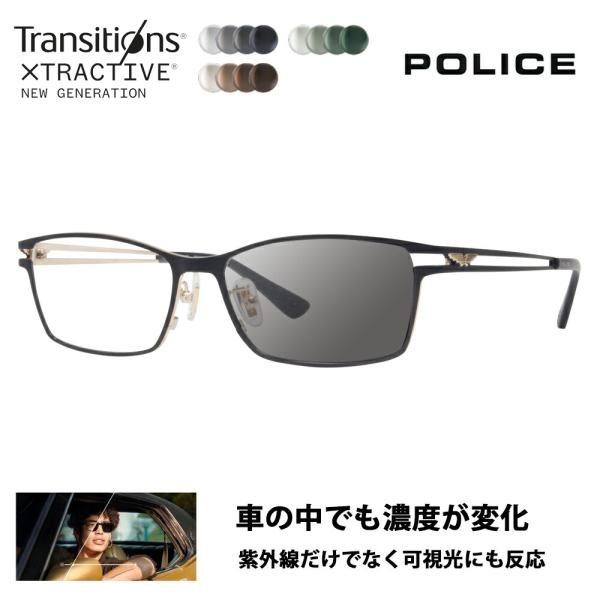 ポリス メガネフレーム サングラス 調光レンズセット ニコン トランジションズエクストラアクティブ ...
