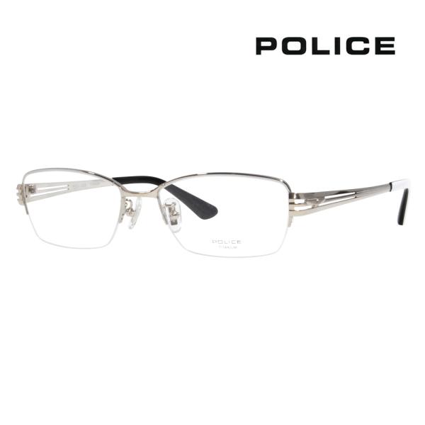 ポリス メガネフレーム POLICE VPLE69J 0579 54 スクエア ハーフリム　ナイロー...