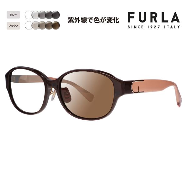 FURLA フルラ サングラス 調光レンズセット メガネ SFU849J 6XKP 55 オーバル ...