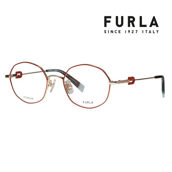FURLA フルラ 眼鏡 伊達メガネ VFU860J 0323 49 オクタゴン メタル ジャパンモ...