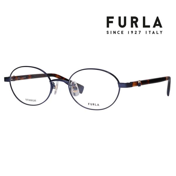 FURLA フルラ 眼鏡 伊達メガネ VFU963J 0N42 50 オーバル メタル チタン ジャ...
