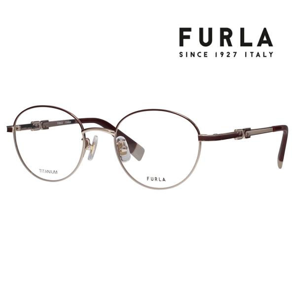 FURLA フルラ 眼鏡 伊達メガネ VFU965J 0586 49 ボストン メタル チタン  ジ...