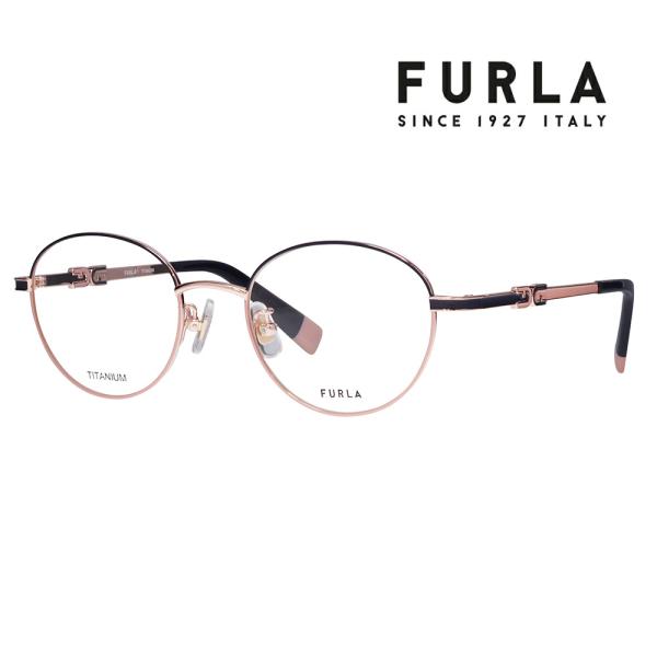 FURLA フルラ 眼鏡 伊達メガネ VFU965J 0S45 49 ボストン メタル チタン  ジ...